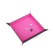 Gamegenic Elegant Square Magnetic Dice Tray Black/Pink Storage for Gaming
