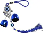TOGEVAL Hand of Wind Chime Pendant Turkish Evil Eye Ornament for Home Protection Metal Hanging Charm