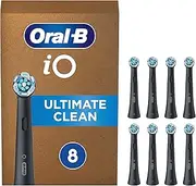 Oral-B iO Ultimate Cleaning Electric Toothbrush Heads, 8 Pieces, Ultimate Tooth Cleaning, Toothbrush Attachment for Oral-B Toothbrushes, Letterbox Enabled Packaging, Black