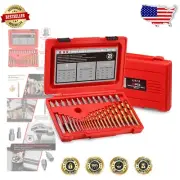 Ultimate 35-Piece Screw Remover Kit: Multi-Spline Extractors & Cobalt Drill Bits