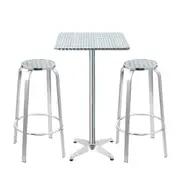 Outdoor Bistro Set Square Bar Table & Stools