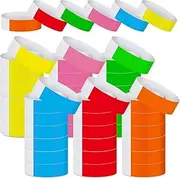 600 Pieces Paper Wristbands for Events Waterproof Neon Wrist Bands Concert Identification Wristbands Hand Bands for Events Adhesive Wristbands for Party (Red, Pink, Yellow, Orange, Blue, Green)