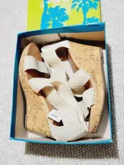 New! Montego Bay Club Oasis Tan Wedge Sandals Size 12 Womens