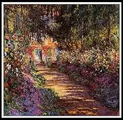 ZZMQ DIY 5D Pathway in Monet s Garden at Giverny by Claude Monet Diamond Painting Kits for Adults Kids,