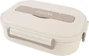 1500ml Stainless Steel Lunch Box with Utensils & Soup Bowl - Leakproof Microwave Safe, Multi-Compartment Food Container for School, Office, Travel (316 Steel, Portable) (Beige)