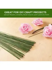 Floral Stem Wire for DIY Crafts & Flower Arrangements 16 In, 22 Gauge, 300 Pack
