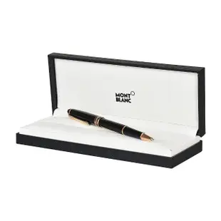 【MONTBLANC 萬寶龍】萬寶龍MONT BLANC大班系列鑲嵌六角星LOGO樹脂筆管搭配鍍玫瑰金筆夾鋼珠筆(黑x玫瑰金)