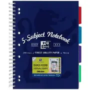 Oxford A4 5 Subject Notebook 200 Pages with Scribzee App Navy