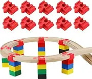 Wooden Train Track Connectors | Toy Train Set Connector Pieces - Wooden Train Track Pieces Set of 10, Wooden Train Track Adapter Connector Pieces for Kids Aged Over 3 Years Old
