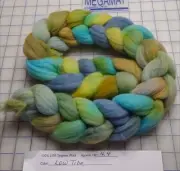 Targhee Wool Combed Top Roving Spinning Handpainted Dyed Felt USA NWT Lowtide