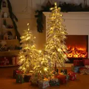 3 Pcs 2' 3' 4' Flocked Natural Alpine Artificial Christmas Tree Set Alpine Ar...