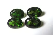 7x5mm Natural Chrome Diopside Oval Faceted Gemstone Cut from Natural Rough