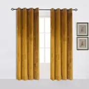 Cherry Home Super Soft Luxury Velvet Set of 2 Warm Yellow Blackout Velvet Ene...