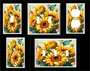 SUNFLOWER # 4 FLORAL LIGHT SWITCH COVER PLATE OR OUTLET