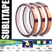 3 rolls Heat resistant tapes sublimation Press Transfer Thermal 4mm*30mts Tawny
