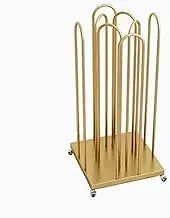 Metal Hanger Organizer Stacker,4 Side Universal Storage Stacker Cart,Save Space for Closet Laundry Room Clothes Stores(Gold)