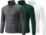 [SWJGLITTR] Mens Slim Fit Zip Up Sweaters Casual Knitted Turtleneck Men Pullover Polo Business Casual Sweater