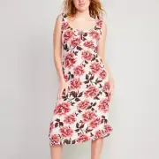 OLD NAVY Orange Floral Prairie Dress size M Babydoll Peasant boho Garden NWT