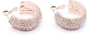 [Yilanair] Rose Gold Crystal Hoop Earrings Dangle Wedding Bridal Hypoallergenic Jewelry for Women Girls