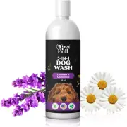 5-In-1 Dog Wash Shampoo - Plant-Based, Sulfate-Free, Lavender & Chamomile Scent