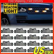 16PCS Amber/White 6LED Car Truck Emergency Beacon Warning Flash Strobe Light (for: Renault)