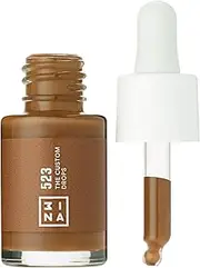 3INA MAKEUP - The Custom Drops 523 - Brown - Foundation Drops to Adjust Makeup - Durable Formula - Mattifying Effect - Oil-Free - Matte Paint - Vegan - Cruelty Free