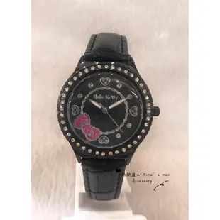 [時間達人]SANRIO三麗鷗 凱蒂貓Hello Kitty手錶流行表系列石英女士手錶HK625LBBB-S 時尚鑲鑽黑