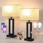 Touch Lamps Bedrooms Set 2 BedsideTable Lamp USB C 3 Way Dimmable Nightstand Lam