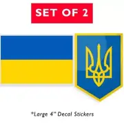 SET Of 2 Large ASSORTED UKRAINE Flag Sticker Decal