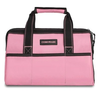 13-Inch Tool Bag, Pink Soft Tool Storage Bags with Inside Pockets, Wide Mouth...
