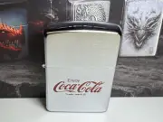 1990 Vintage Coca-Cola Zippo Lighter – Brushed Chrome – Classic Collectible