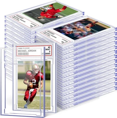 Homthy 50 PCS Acrylic Card Case Holders – Transparent Graded Card Slabs