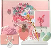 AYSYR Birthday Gifts Set for Mom,Bath Bombs Gift Set con Rose Decoration,Bath Salt Balls in Heart Shape Smells Good,Presents For Women, Wife,Mother,Perfect for Bubble and Spa Bath
