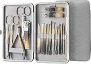 Nail Clippers Kit Grey Nail Clipper Set 8/12/18pcs Manicure Kits Professional Pedicure Set Mens Accessories Personal Care Set Manicure Pedicure Kit(18pcs)