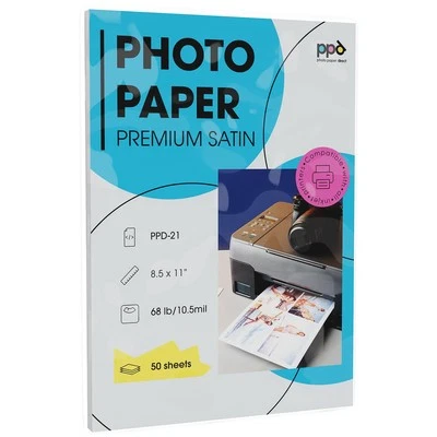 Satin Photo Paper for Inkjet Printer, Premium Semi Gloss Luster Finish 8.5x11...