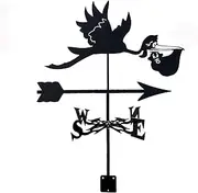 Wind vanes, Outdoor Garden Weathervane with Shooter Sending Birds Fairy, Wind Direction Indicator Bracket Weather Vane Professional Measuring Tool Yard Easy to Assemble