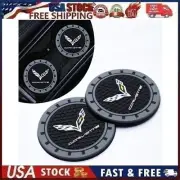 2 pk Cup Mat Car Drink Holder Insert Silicone Coaster Set for Corvette Style 1