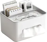 Decorative Tabletop Tissue Dispenser - Elegant Tissue Box, Functional Napkin Case | Stylish Rectangular Tissue Storage Box with Remote Holder, Refillable Bathroom Tissue Organizer, Holder for Desks