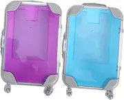 Beavorty Travel Eyelash Suitcase 2pcs Compact Makeup Box Lash Organizer Candy Box Telescopic Handle