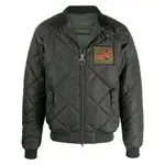 [Barbour] Barbour Logo-patch Zip-up Quilted Jacket S GREEN