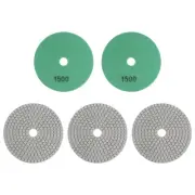 5pcs 5-Inch Grit 1500 Diamond Polishing Pads Wet/Dry for Stone Concrete Marble