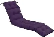 QILLOWAY Indoor/Outdoor Chaise Lounge Cushion,Spring/Summer Seasonal Replacement Cushions. (Purple)