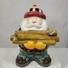 Sakura Debbie Mumm Woodland Santa Cookie Jar 12" Canister Hand Painted 1998