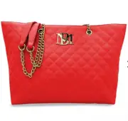 BADGLEY MISCHKA Quilted Chain Strap Bag, Cherry Red, NWT