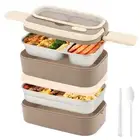 Lunch Box, Stackable 2 Layer Box for Men Women, 47.3oz/1400ml Reusable Leak-P...