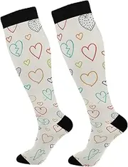 [RPLIFE] Valentine's Day Love Heart Compression Socks Women Men for (20-30mmHg), Valentine's Day Love Heart-3, 1