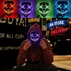 Glow Purge Mask Scary Rave Festival Party LED Halloween Costume Light up Dark