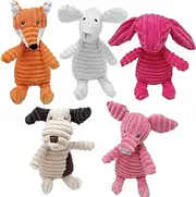 5 Pack Dog Plush Toys, Puppy Chewing Toys, Stuffed Puppy Teething Toy, Pets Teething Toys, Pet Mutt Squeaky Toy for for Small Medium Large Dogs