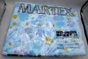 NOS Vtg Martex Full Double Flat Sheet Festival Pattern Abstract Floral Percale