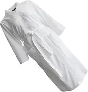 [ROMISBABA] 1 Pc Women's Polyester Sleep Robe Versatile Night Gown and Bathrobe Comfortable and Breathable 7/8 Sleeve White Large